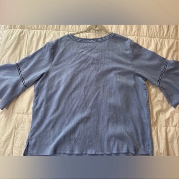 Women's Crepe Blouse - 3/4 inch bell sleeves - Size 2X | Denim&Co - Picture 6 of 12